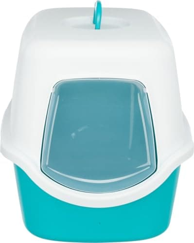 Trixie Vico Cat Litter Tray with Dome (Turquoise/White) 2