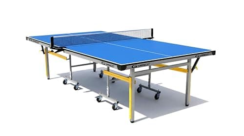 GYMNCO Perfect Plus Wood Table Tennis Table with Levellers Top 19 mm (TT Table Cover + 2 TT Racket & Balls +Yoga Mat) (Blue) (19 MM New Perfect Plus) (Grey) 5