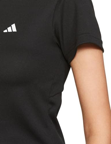 adidas Women's Polyester Geometric Regular Fit T-Shirt (Jj4204_Black/White 4