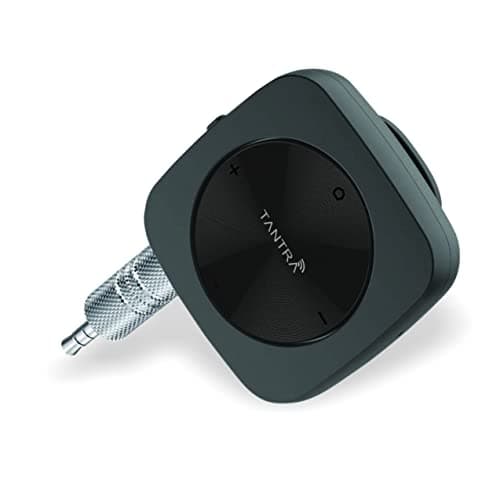 TANTRA Magico Pro: Smart Car Bluetooth AUX Adapter Receiver Car Kit Bluetooth Receiver with 3.5mm AUX for Home Music Stereo Speakers Headphones (Built in Mic with BT. 5.0 Version), Black