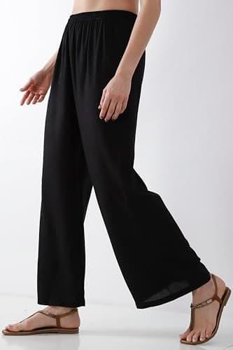Biba Women Black Straight Palazzos_L 3