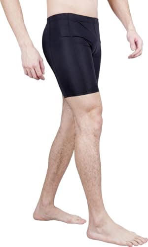 NEVER QUIT Men’s Half Compression Gym Shorts with Pocket – Black Stretch Workout Tight | Quick Dry Sports Activewear | Pack of 1/2 (in, Numeric, 34, Regular, Black) 4