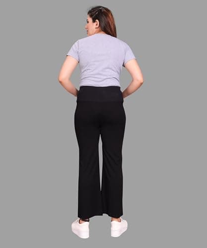 MAMMA'S MATERNITY Women's Black Solid Rayon Maternity Palazzo (MAMBKPLAZO2245-M_Black_Medium) 3