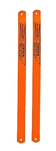 MIRANDA High Speed Steel Hand Hacksaw Blade 12 inch x 1/2 inch x 0.025 inch 18 TPI Orange Pack of 2 for Metal and Plastic Cutting