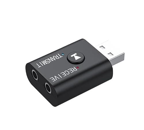 TECHDASH Bluetooth Transmitter Receiver, Bluetooth Adapter for Audio, 2-in-1 Bluetooth AUX Adapter for TV/Car/PC/MP3 Player/Home Theater/Switch