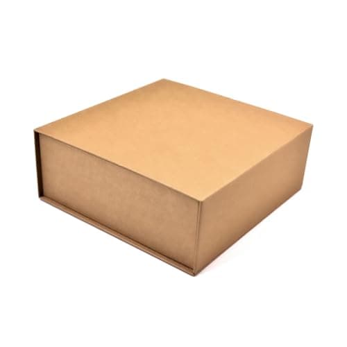 RBS® - Kraft Gift Box for Packing (21 x 21 x 8cm) Magnetic Gift Box (1 Pack) Eco Friendly Gift Hamper Boxes for Gift Empty Reusable Keepsake Box for Gifting & Gift Packaging for Wedding, Brown 2