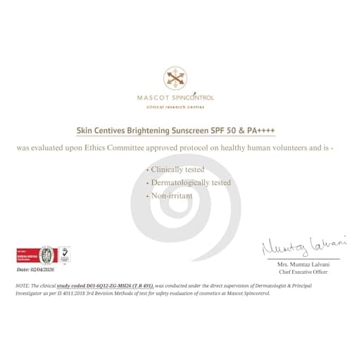 Skin Centives Sunscreen SPF 50 PA++++ for Oily & Acne Prone Skin | Niacinamide & Licorice Extract Brightening | No White Cast | Oil-Free, Oxybenzone-Free & Non-Comedogenic | dermatologically tested |  2