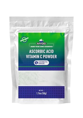 MYOC Ascorbic Acid (Vitamin C) Powder for DIY skincare - 50 g — cosmetic grade brightening antioxidant for serum and moisturiser formulations