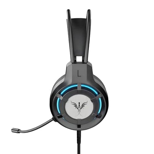 VERITY Sound Pro RGB Gaming Headset with Noise Cancelling Mic | USB Wired PC Headphones with Rainbow LED Lights, Large Drivers, Deep Bass Surround Sound & Volume Control for Laptop & Gaming 3