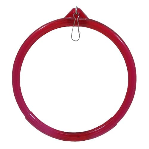 VSV Bird Hanging Ring Playful Swing Circle Bird Toy Plastic Chew Toy for Bird (Large) Bird Play Stand. (Red) 2