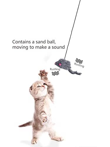 Qpets® Hanging Cat Teaser Toys, Elastic Rope Design, Soft Plushed Mouse Cat Activity Toy, Ideal for Indoor Play 3