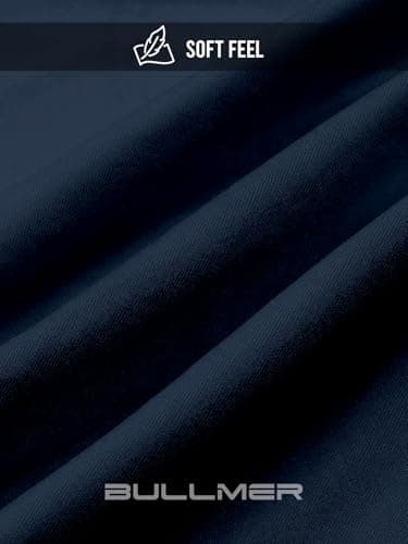 BULLMER Trendy Front Printed Oversized Round Neck T-Shirt for Men - Navy Blue/X-Large 3