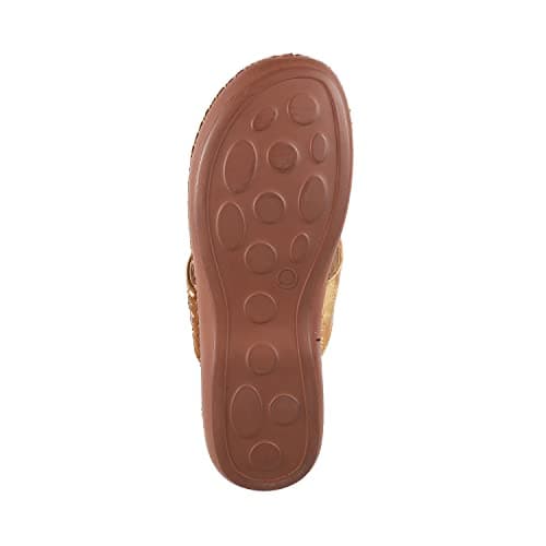 Mochi Womens Synthetic Antic Gold Slippers (Size (7 UK (40 EU)) 4