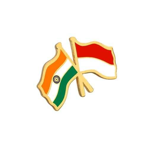 India & Indonesia Twin Flag Brass Lapel Pin | Premium Enamel Brooch for Men & Women | National Friendship Badge | Suit, Blazer & Jacket Accessory | Patriotic Gift, Flag Pin for Events & Functions 3