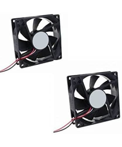 TechSupreme DC FAN - 80X80X25MM (12V) Pack of 2 for PC Case, CPU Cooler Cooler (Black)