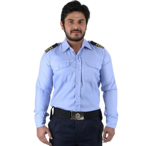 FABUNIFORMS Men Regular Fit Security Guard Shirt Uniform | Blue | Size 44 2