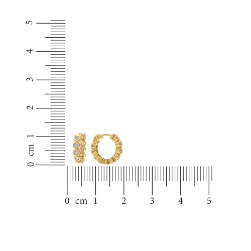 CHARCHILL 925 Silver Yellow Gold Plated CZ Hoop Earrings | Stylish Silver Jewellery | Gift for Girlfriend Wife Women & Girls - MJE908-SLYGCZ 4