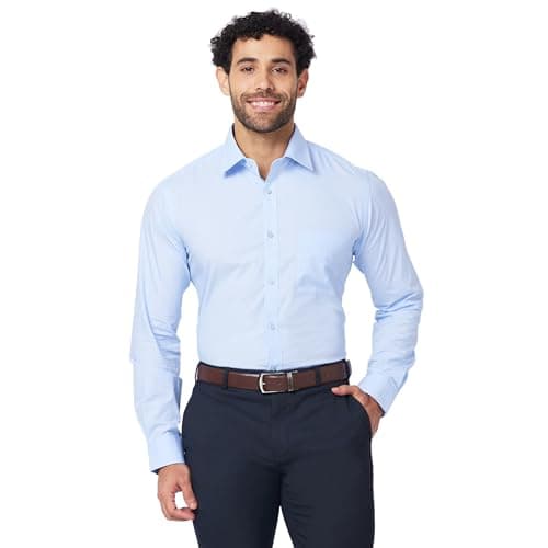 Raymond Men's Slim Fit Pure Cotton Structure Pattern Semi Cutaway Collar Full Sleeve Formal Shirt (Size: 40)-RMSX12860-B2 Light Blue