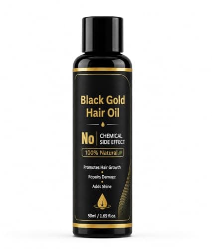 Womake Black Gold Hair Oil | 21 Herbs Hair Growth Oil for Men & Women | Reduces Hair Fall, Strengthens Hair Roots, Repairs Damaged Hair & Adds Natural Shine | 100% Natural Hair Care Oil | 50ml