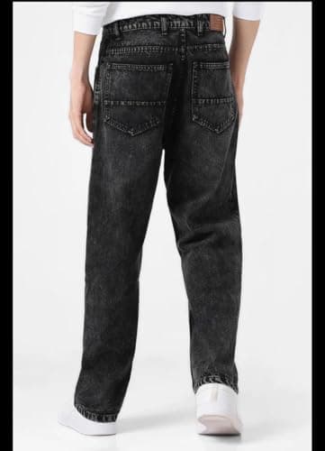 Men Straight Fit Grey Denim Jeans | Washed Casual Denim Pants | Comfortable Straight Leg Jeans for Men | Street Style & Office Casual Wear 2