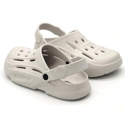 SVAAR Men's Premium Comfortable Clogs || Effortless All-Day Ease With Supportive Back Strap Sandals For Men Off White, 9 UK 3