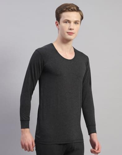 Monte Carlo Mens Solid Black Round Neck Full Sleeve Thermal Vest (6240SM1-0-44) 3