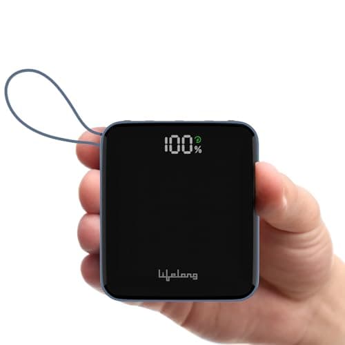 Lifelong Electronics 10000 mAh Fast | Compact Power Bank | 22.5 W Output, 4 Input/Output Ports, Cable Included | Quick Charge 3.0 | Portable Charger for Mobiles, Earbuds, Speakers & Others (Dark Blue)