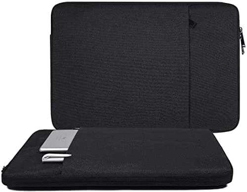Dynotrek Pro 11.6 12.9 inch Tablet Laptop Sleeve Case Cover Pouch Handbag with Front Accessories Pockets Compatible for Most Apple Samsung Microsoft HP Asus Lenovo Asus Acer Dell, Charcoal Black