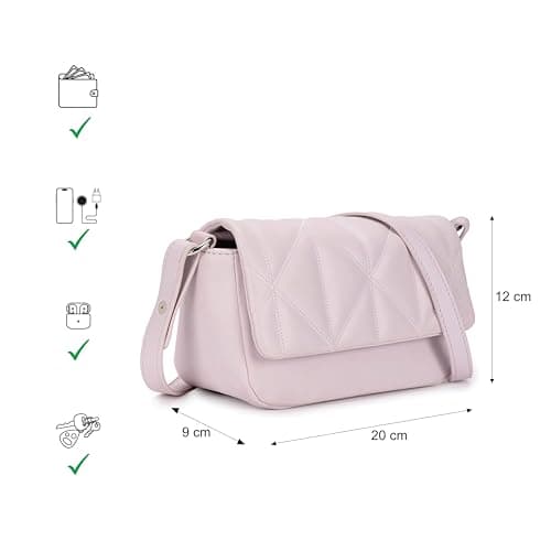 Fastrack Cloud Quilt Sling Bag for Women| Faux Leather Sling With Secure Flap Closure | Stylish Mini Bag With Organised Interior | Women's Handbags | Trendy Bags For Girls | Soft Sling Nag for Girls 4