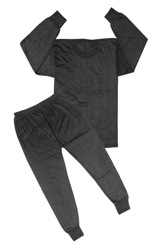 100LUCK Boy's & Girls Full Sleeves Winter Thermal Top and Bottom Set | Round Neck Innerwear for Kids | Winter Base Fleece Layer Top & Bottom for Kids Thermal Underwear Set