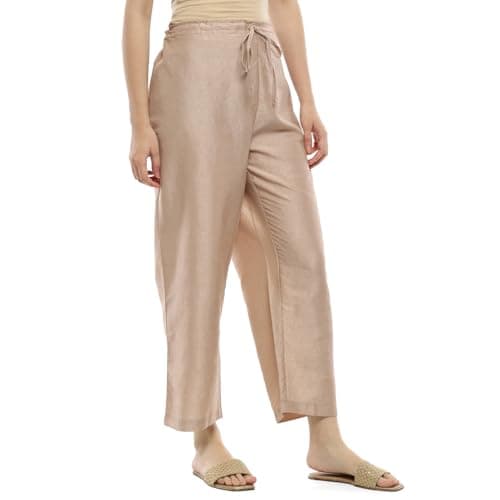 Beige Polyester Palazzo Pants 4