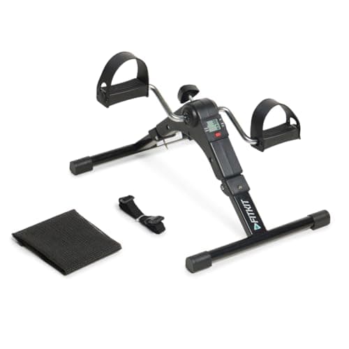 Fitkit by Cult Pedalgo Mini Cycle Pedal Exerciser with Adjustable Resistance| Digital Display| Compact & Portable Design - for Light Leg and Arm Exercise and Physiotherapy at Home (Black)