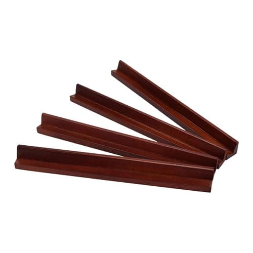 UJEAVETTE 4Pcs Wooden Mahjong Tiles Racks Mahjong Tool for Holiday Home 230x20mm