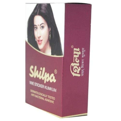 SARANSH Creation Shilpa Vive Bindi Kumkum (Pack of 15) Dermatologically Tested Bindi (DEEP RED, 6)