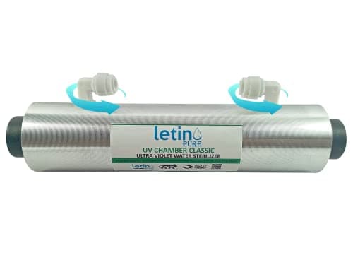 Letino UV Set with Clamps, UV Chamber, 1Pc UV LED Light (Strip) 24V DC, 2 Pieces Elbow, Teflon Tape and 2 Clamps for All Ro Water RO Purifiers 3