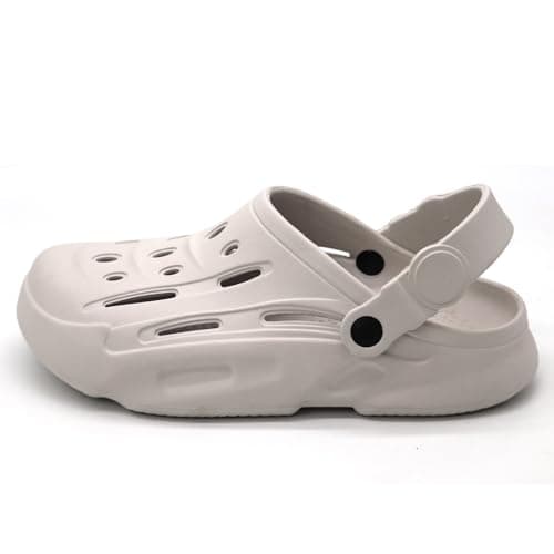 SVAAR Men's Premium Comfortable Clogs || Effortless All-Day Ease With Supportive Back Strap Sandals For Men Off White, 9 UK 2