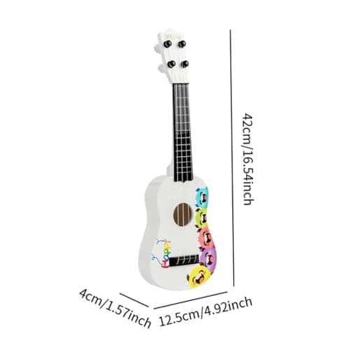 BNF®Kids Ukulele Toy Children Guitar Musical Toy for Beginner Aged 3+ Girls White|Toys & Hobbies|Educational|Music & Art|Package Includes:1 Ukulele Toy, 5