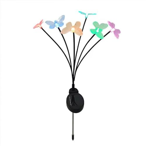 GIGAWATTS GW-910 Butterfly Solar Garden Light | 8 LED Solar Light Outdoor Garden String Light with 600mAh Battery, IP65 Waterproof Fairy Lights for Lawn & Patio Decoration (Pack of 1, Multicolor) 3