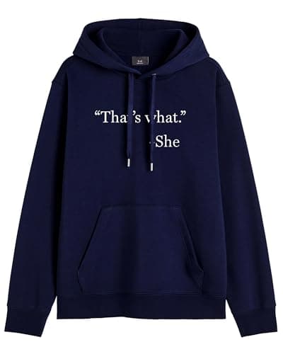 THE DUFFERS | that’s What she Said Hoodie The Office Tv Logo Unisex Cotton Hooded Sweatshirt Blue XL