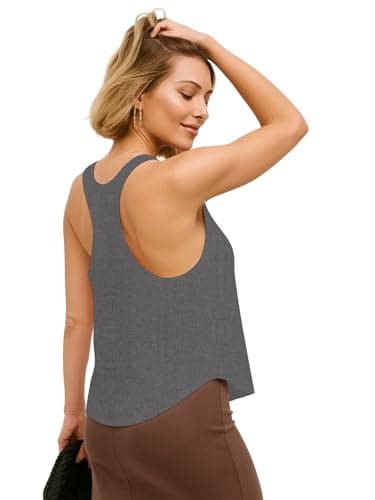 THE BLAZZE Women's Loose Fit Gym Tank - Sleeveless Activewear for Yoga & Jogging 1005 NB69 Grey L 2
