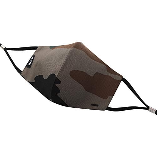 MASQ By Q-One Camouflage 4 Layer, Reusable, with Ear Adjusters, Anti-Bacterial (BFE>99%) Cotton Cloth Face Mask for Men, Boys (Large, Black-Green-Camouflage, Pack of 6), Without Valve 5