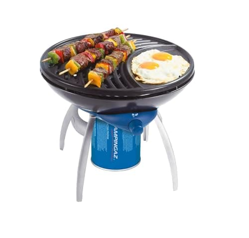 CAMPINGAZ Gas Powered Party Grill, Camping Stove And Grill, All-In-One Portable Camping Bbq, With Griddle, Grid And Pan Support, Black, Free Standing