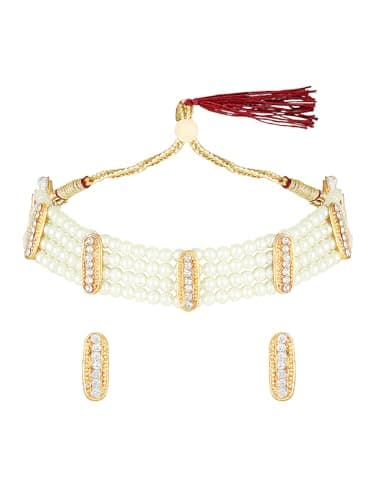 ASMITTA Stunning Gold Plated Jewellery Set for Women - NS1325KJGLDI5