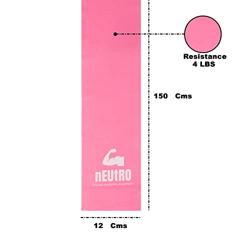 nEUtRO Resistance Flat Band for Exercise, Strength, Stretching, Yoga, Pilates, Chair Exercises & Rehab – Durable Fitness Band for All Age Group -Men & Women (Pink - Light Strength) 3