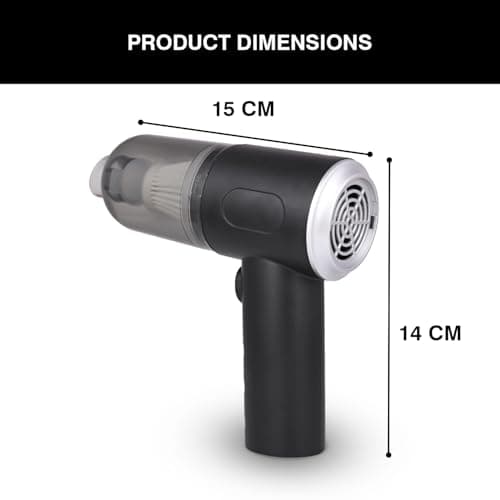 Pivalo 3-in-1 Cordless Car Vacuum Cleaner | USB Rechargeable Battery, 3 Attachments & Filter | Portable Wireless Handheld Mini Car Vaccum Cleaner for Home, Office & Travel (Pack of 1, Black) 3