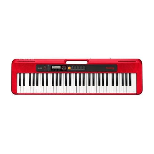Casio Casiotone CT-S200RD – 61-Key Portable Keyboard for Beginners | 400 Tones, 77 Rhythms, LCD Display, Dance Music Mode, USB-MIDI, Stereo Speakers | Includes Power Supply & Music Rest | Red