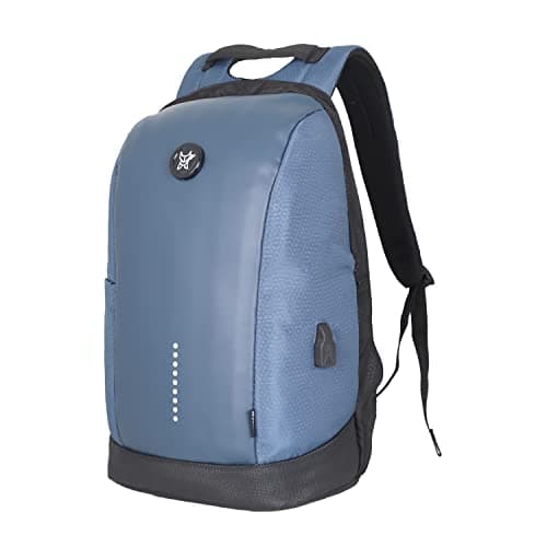 Arctic Fox Slope Anti-Theft Backpack (Dark Denim) | 23 Ltr Capacity|Water Resistant | Multipurpose Backpack |Rain Cover| Trolley sleeve 15.6 Inches Unisex Laptop Bag with USB Charging Port 4