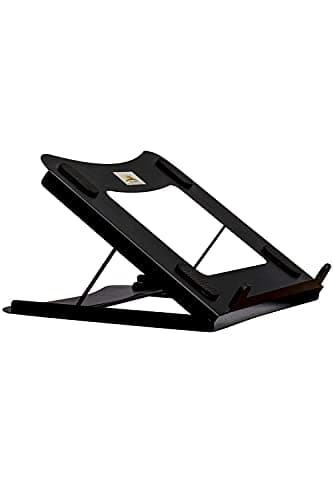 Alzarsi Foldable Mild Steel Laptop and Tablet Stand with 5 Adjustment Positions Portable and Foldable Portable Laptop Stand/Foldable Laptop Riser/Economy Laptop Desk Mount