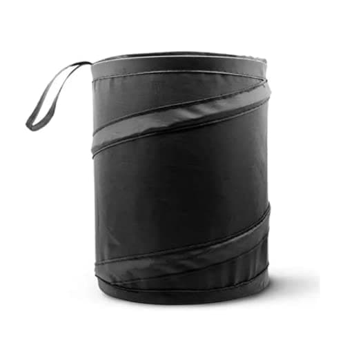 Sulfar Cotton Small Black Car Dustbin, Manual-Lift Mini Car Trash Bags, Car Trash Can Perfect Size Fits for Car - Trash Management for Your Car, Carbon Black