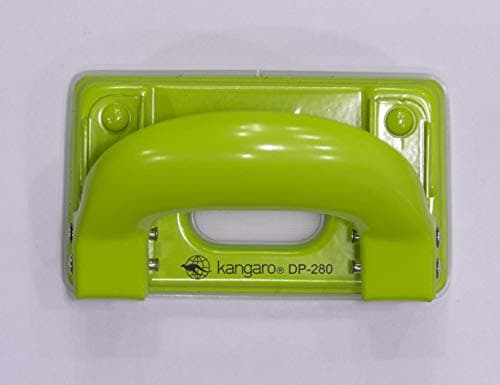 Kangaro Desk Essentials DP-280 2 Hole Metal Classic Mini Paper Punch | Removable Chip Tray with Durable Steel Consecution | Color May Vary, Pack of 1 2